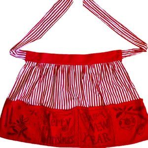 Vintage 1950s Christmas Happy New Year Half Apron